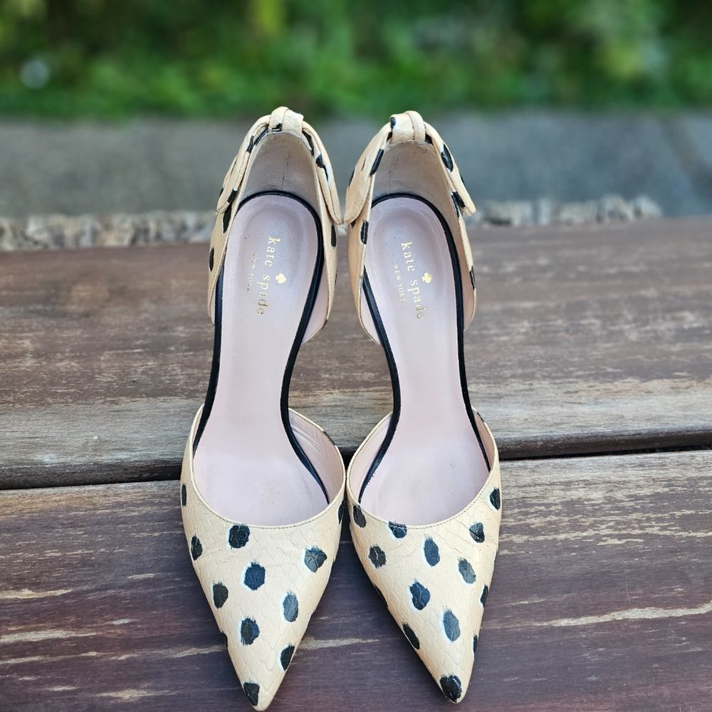 Kate Spade Polka Dot High Heels Shoes Evening Shoes Dress Shoes Size 10 - Picture 10 of 13